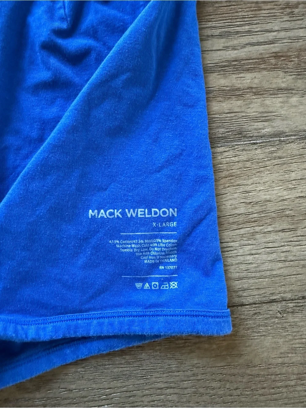 Mack Weldon Royal Blue Men's Boxer Briefs with White Waistband